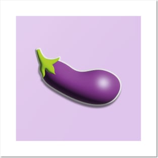 aubergine eggplant icon 3D Posters and Art